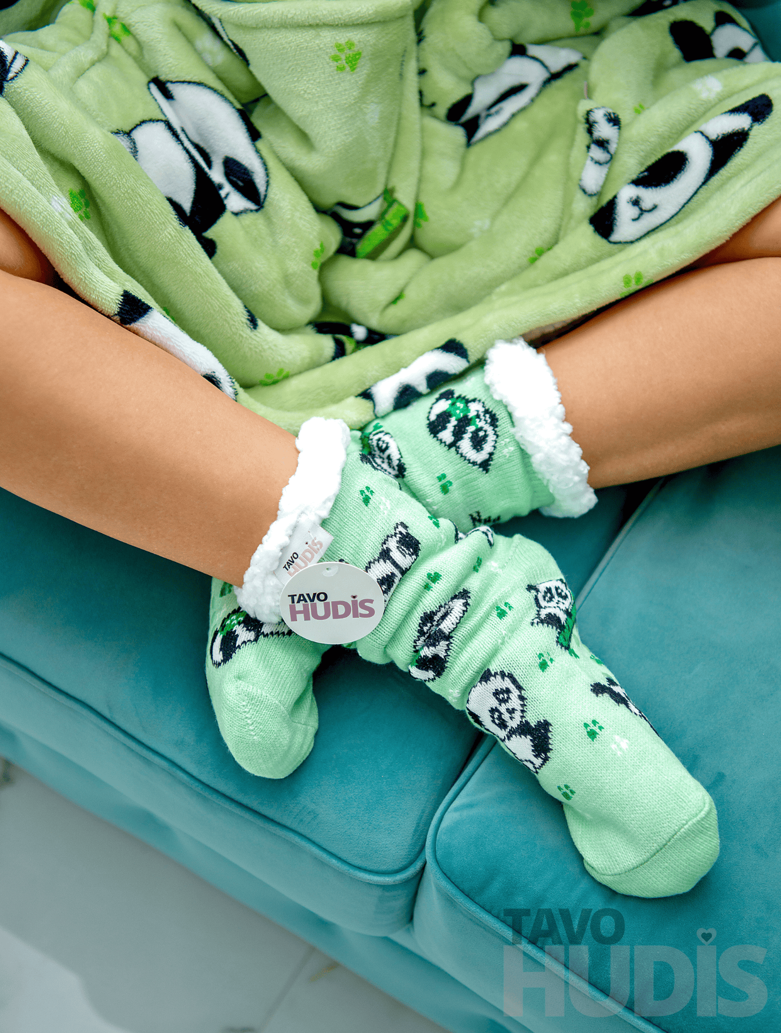 Green Pandas Socks