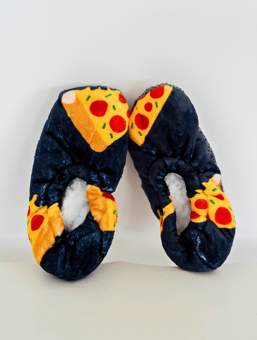 Black Pizza Slippers