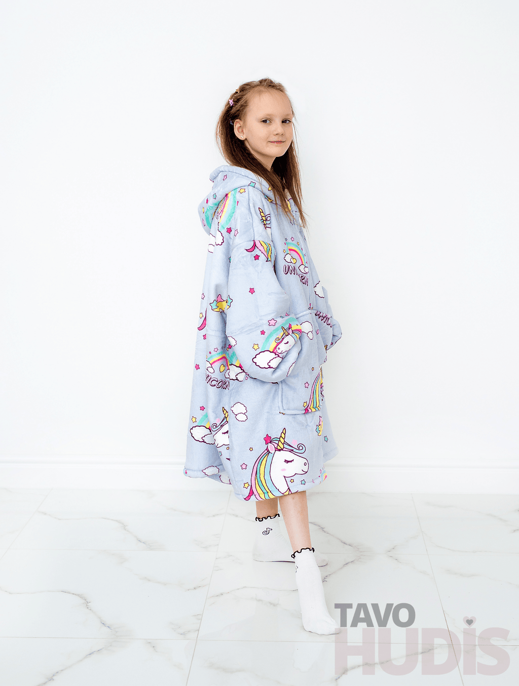 Unicorns Blanket Hoodie for Kids