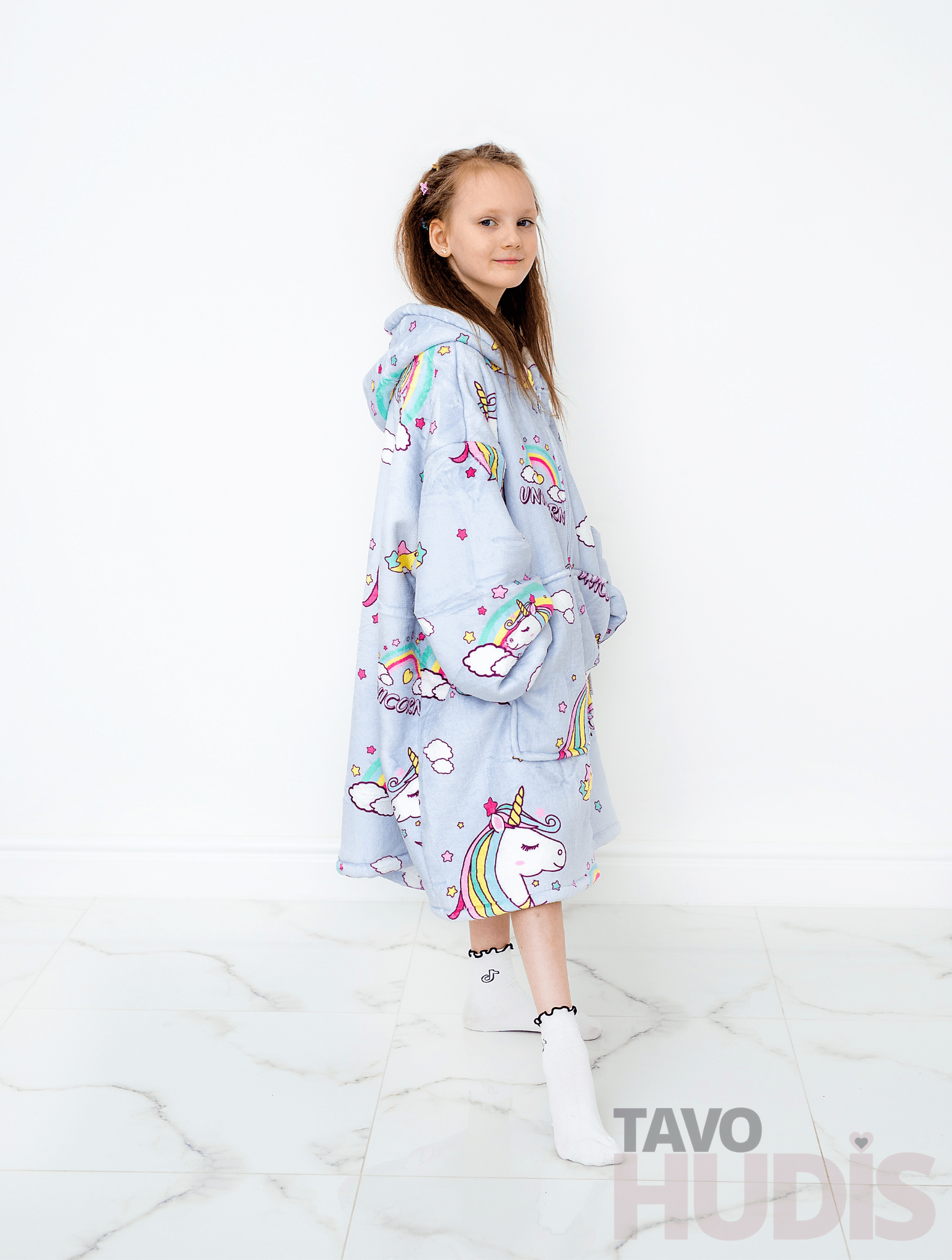 Unicorns Blanket Hoodie for Kids