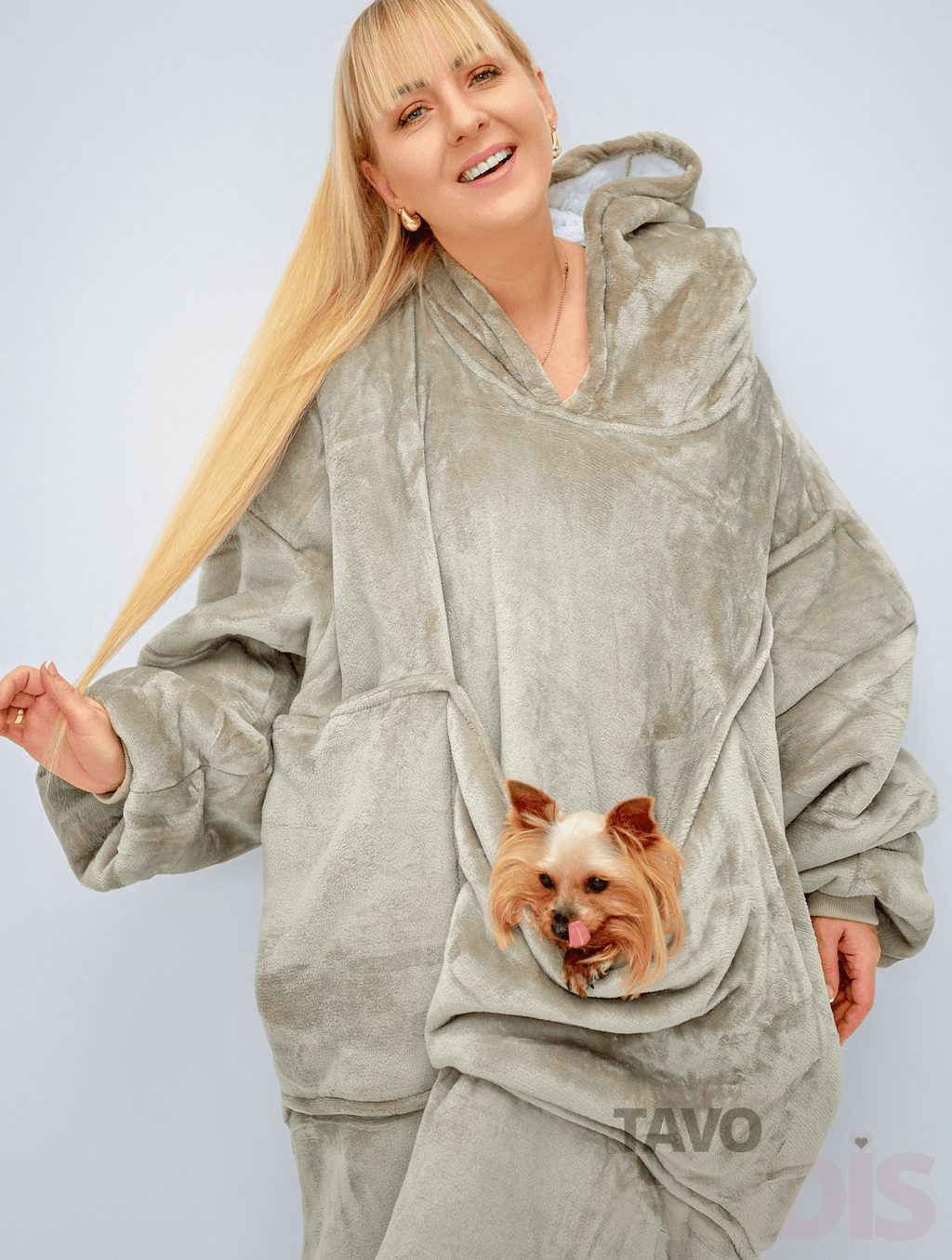 Khaki Kangaroo Blanket Hoodie