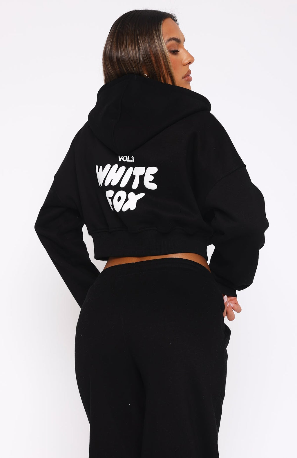 Offstage Cropped Zip Hoodie Monochrome - Image 4