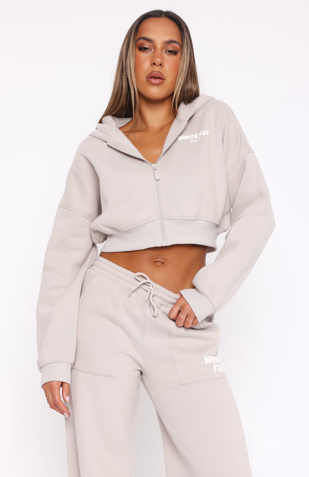 Offstage Cropped Zip Hoodie Moon - Image 2
