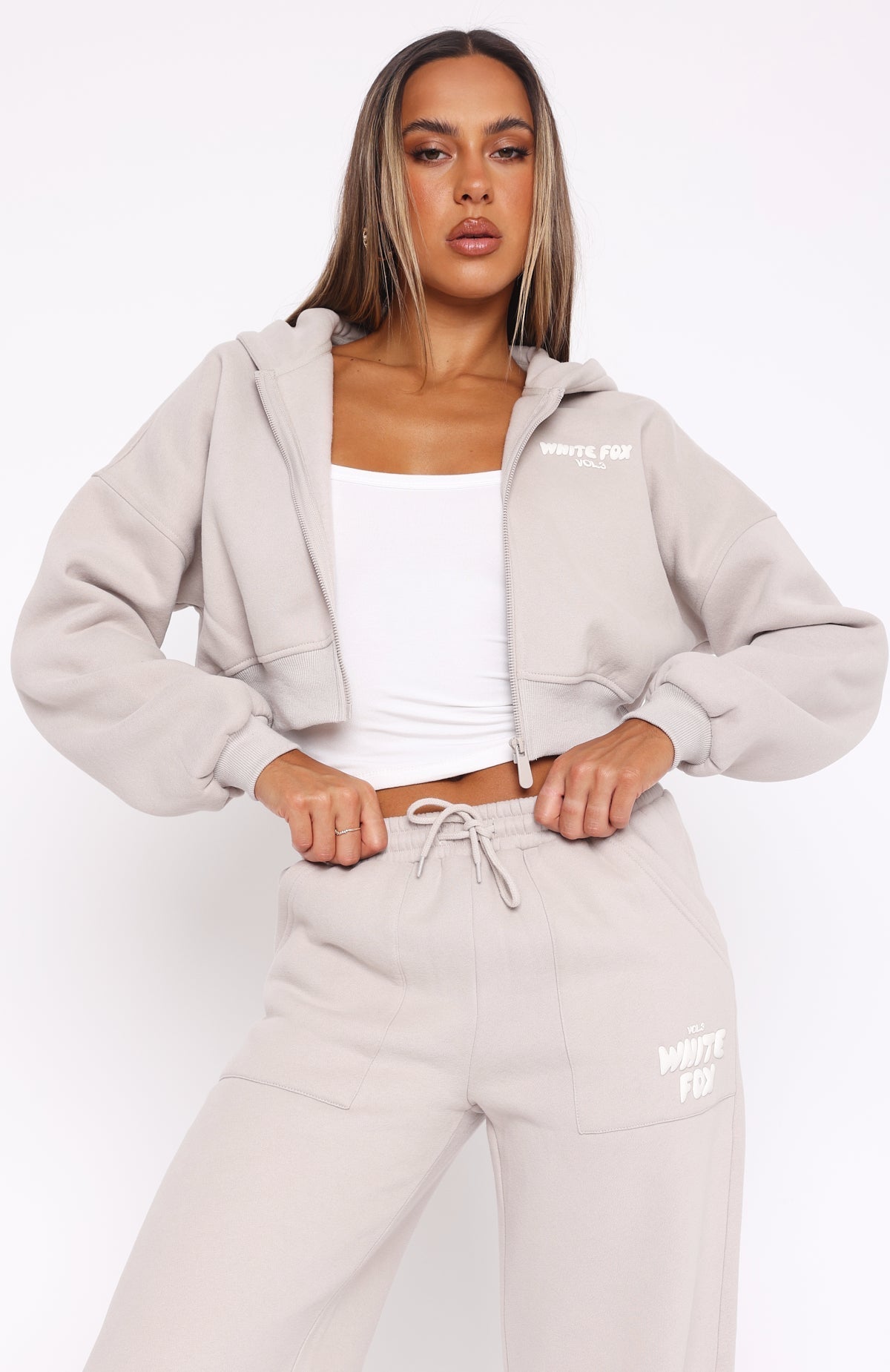 Offstage Cropped Zip Hoodie Moon - Image 5