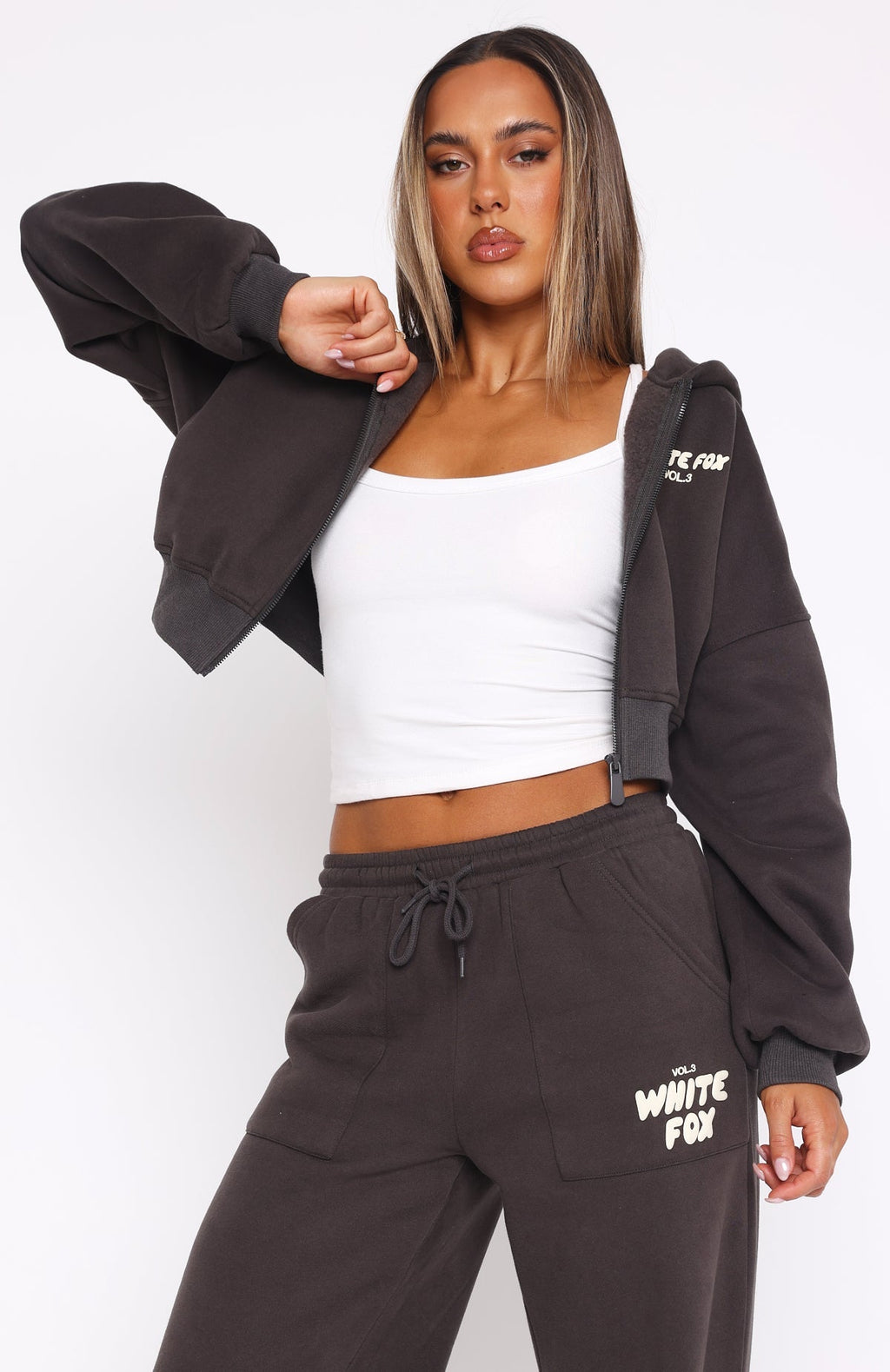 Offstage Cropped Zip Hoodie Shadow - Image 5
